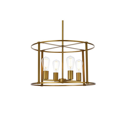 Elegant Agnys 4 Lights Pendant - Brass, L 20" (LD7057D20BR)