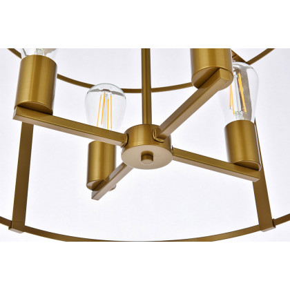 Elegant Agnys 4 Lights Pendant - Brass, L 20" (LD7057D20BR)