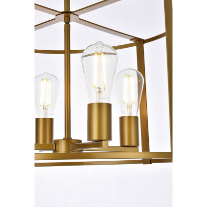 Elegant Agnys 4 Lights Pendant - Brass, L 20" (LD7057D20BR)