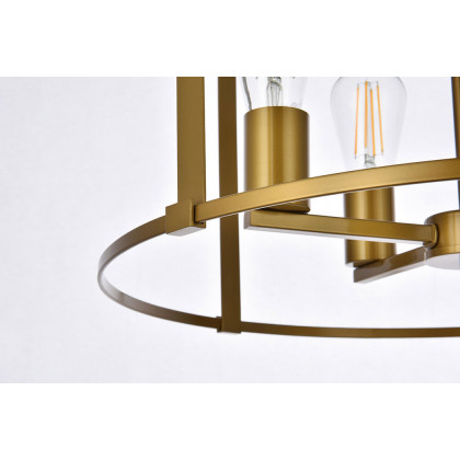 Elegant Agnys 4 Lights Pendant - Brass, L 20" (LD7057D20BR)