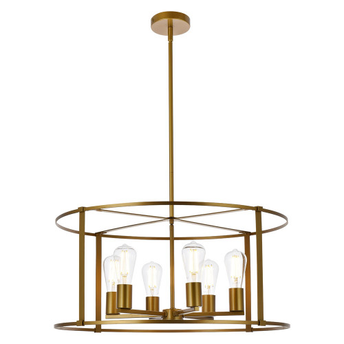Elegant Agnys 4 Lights Pendant - Brass, L 26" (LD7058D26BR)
