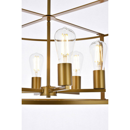 Elegant Agnys 4 Lights Pendant - Brass, L 26" (LD7058D26BR)
