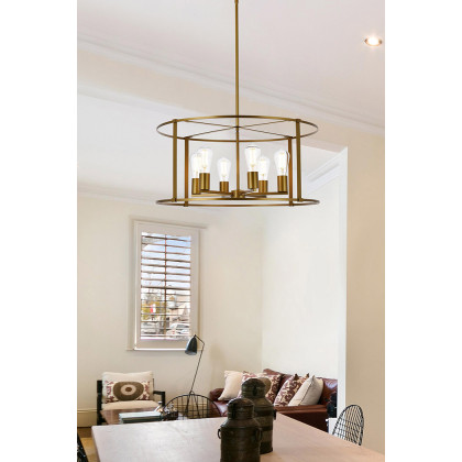 Elegant Agnys 4 Lights Pendant - Brass, L 26" (LD7058D26BR)