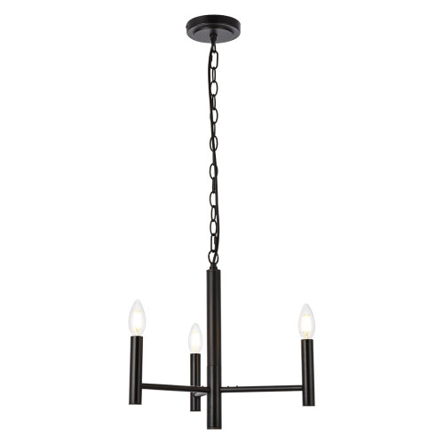 Elegant Carmella 3 Lights Pendant - Black, L 17" (LD7059D17BK)