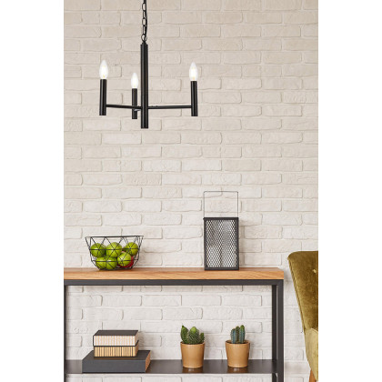 Elegant Carmella 3 Lights Pendant - Black, L 17" (LD7059D17BK)