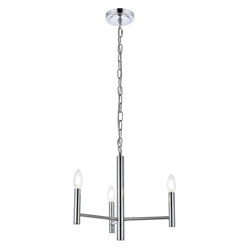 Elegant Carmella 3 Lights Pendant - Chrome, L 17" (LD7059D17C)