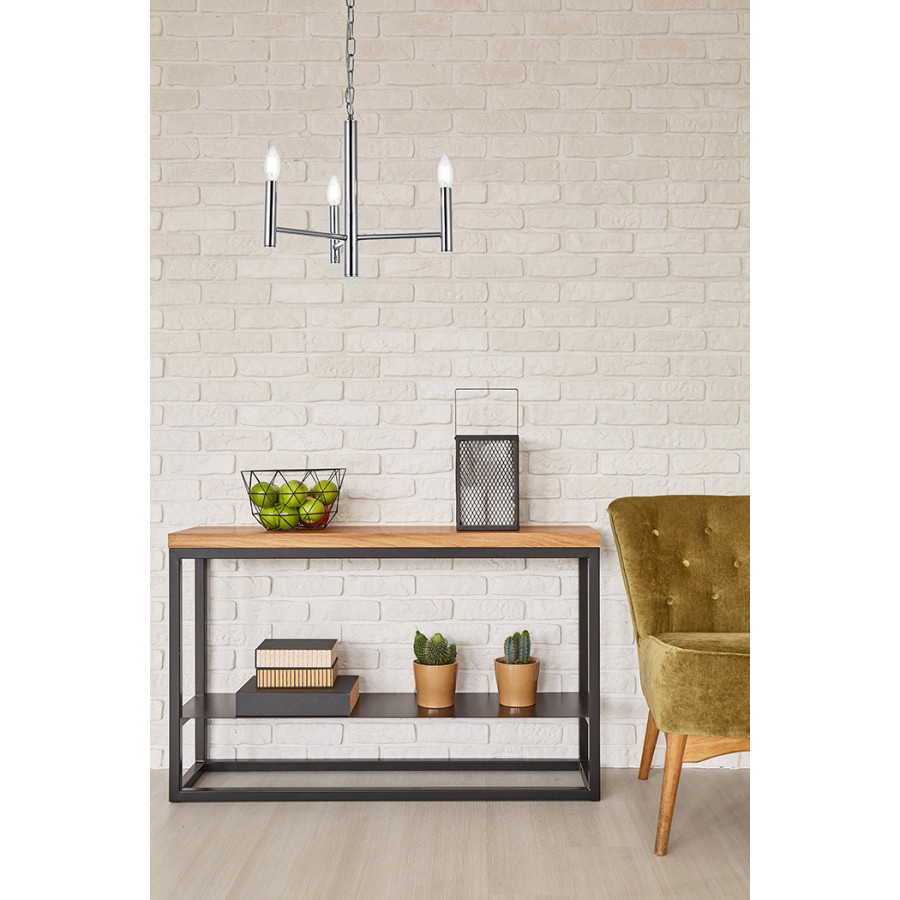 Elegant Carmella 3 Lights Pendant - Chrome, L 17" (LD7059D17C)