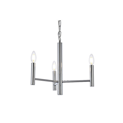Elegant Carmella 3 Lights Pendant - Chrome, L 17" (LD7059D17C)