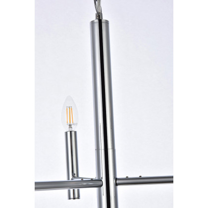 Elegant Carmella 3 Lights Pendant - Chrome, L 17" (LD7059D17C)