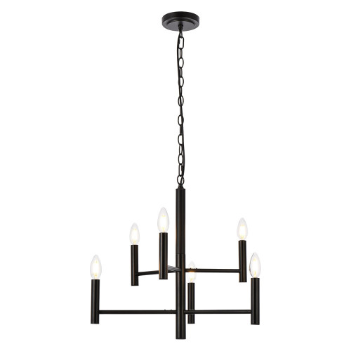 Elegant Carmella 3 Lights Pendant - Black, L 22" (LD7060D22BK)