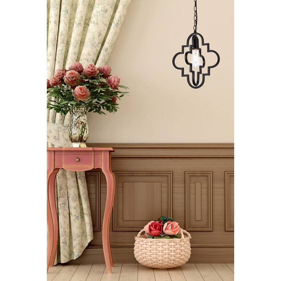 Elegant Sandara 1 Light Pendant - Black, L 12" (LD7062D12BK)