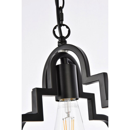 Elegant Sandara 1 Light Pendant - Black, L 12" (LD7062D12BK)