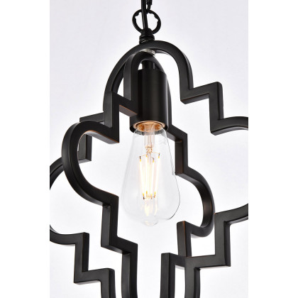 Elegant Sandara 1 Light Pendant - Black, L 12" (LD7062D12BK)