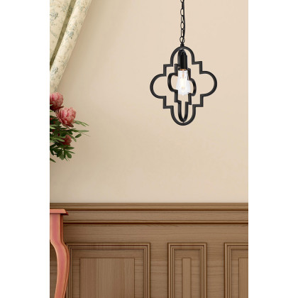 Elegant Sandara 1 Light Pendant - Black, L 12" (LD7062D12BK)