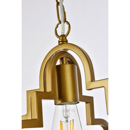 Elegant Sandara 1 Light Pendant - Brass, L 12" (LD7062D12BR)