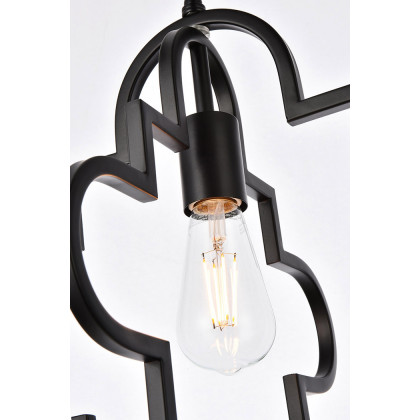 Elegant Sandara 1 Light Pendant - Black, L 16" (LD7063D16BK)