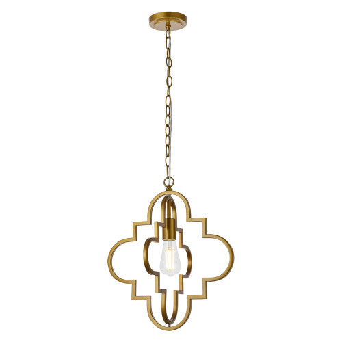 Elegant Sandara 1 Light Pendant - Brass, L 16" (LD7063D16BR)