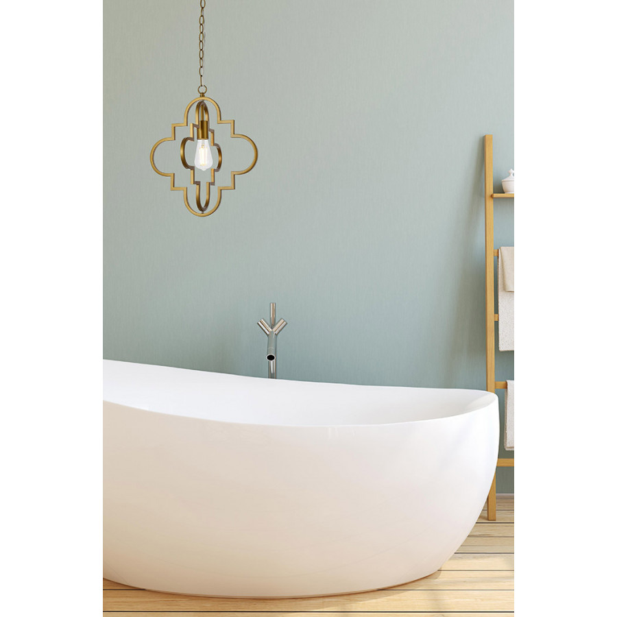 Elegant Sandara 1 Light Pendant - Brass, L 16" (LD7063D16BR)