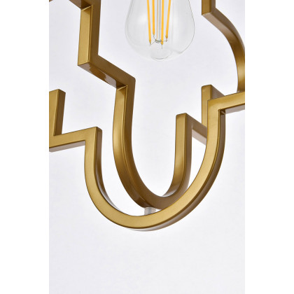 Elegant Sandara 1 Light Pendant - Brass, L 16" (LD7063D16BR)