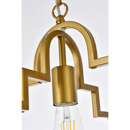 Elegant Sandara 1 Light Pendant - Brass, L 16" (LD7063D16BR)