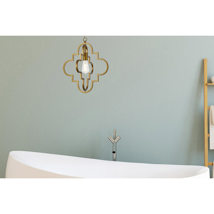Elegant Sandara 1 Light Pendant - Brass, L 16" (LD7063D16BR)