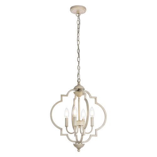 Elegant Sandara 4 Lights Pendant - Weathered Dove, L 16" (LD7064D16WD)