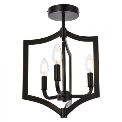 Elegant Kiera 3 Lights Flush Mount - Black, L 12" (LD7067F12BK)