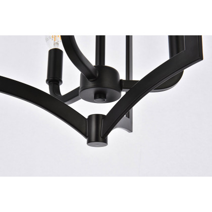 Elegant Kiera 3 Lights Flush Mount - Black, L 12" (LD7067F12BK)