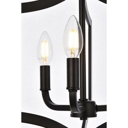 Elegant Kiera 3 Lights Flush Mount - Black, L 12" (LD7067F12BK)