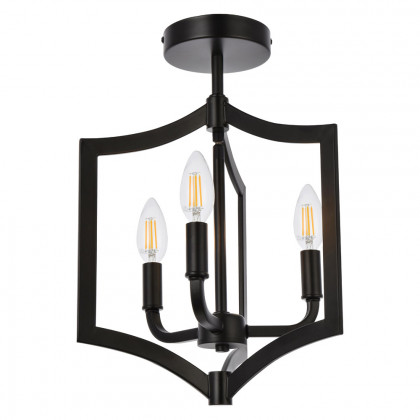 Elegant Kiera 3 Lights Flush Mount - Black, L 12" (LD7067F12BK)