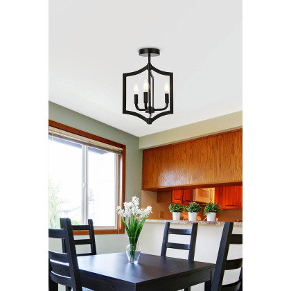 Elegant Kiera 3 Lights Flush Mount - Black, L 12" (LD7067F12BK)