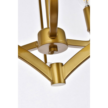 Elegant Kiera 3 Lights Flush Mount - Brass, L 12" (LD7067F12BR)