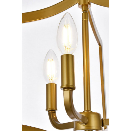 Elegant Kiera 3 Lights Flush Mount - Brass, L 12" (LD7067F12BR)