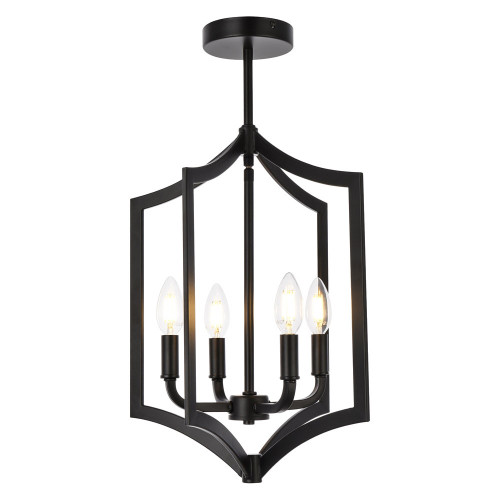 Elegant Kiera 3 Lights Flush Mount - Black, L 14" (LD7068F14BK)