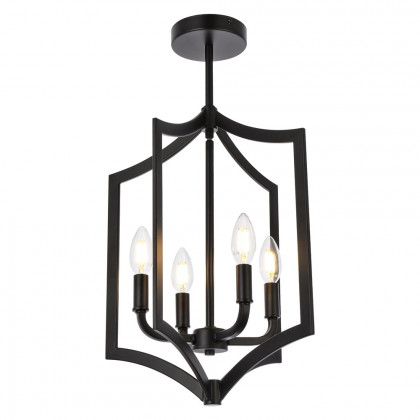 Elegant Kiera 3 Lights Flush Mount - Black, L 14" (LD7068F14BK)
