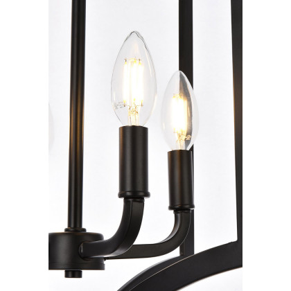 Elegant Kiera 3 Lights Flush Mount - Black, L 14" (LD7068F14BK)