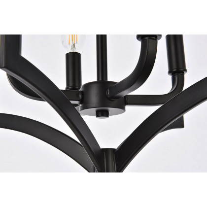 Elegant Kiera 3 Lights Flush Mount - Black, L 14" (LD7068F14BK)