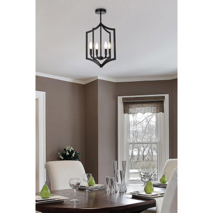 Elegant Kiera 3 Lights Flush Mount - Black, L 14" (LD7068F14BK)