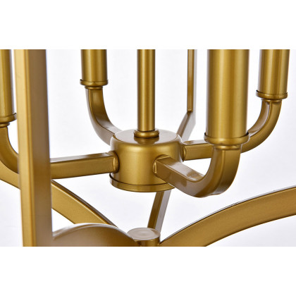 Elegant Kiera 3 Lights Flush Mount - Brass, L 14" (LD7068F14BR)