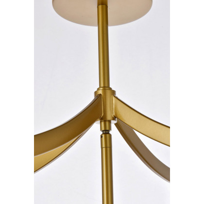 Elegant Kiera 3 Lights Flush Mount - Brass, L 14" (LD7068F14BR)