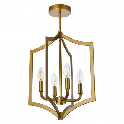 Elegant Kiera 3 Lights Flush Mount - Brass, L 14" (LD7068F14BR)