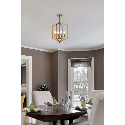 Elegant Kiera 3 Lights Flush Mount - Brass, L 14" (LD7068F14BR)