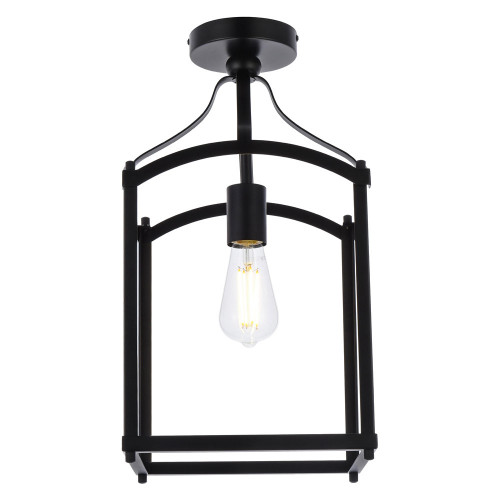 Elegant Janet 1 Light Flush Mount - Black (LD7069F10BK)
