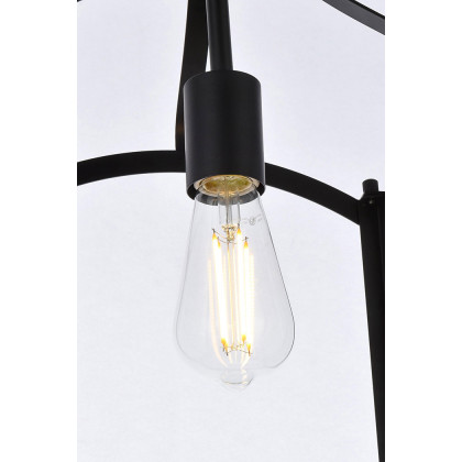 Elegant Janet 1 Light Flush Mount - Black (LD7069F10BK)