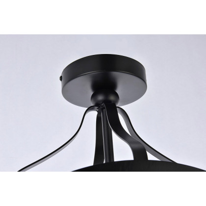 Elegant Janet 1 Light Flush Mount - Black (LD7069F10BK)