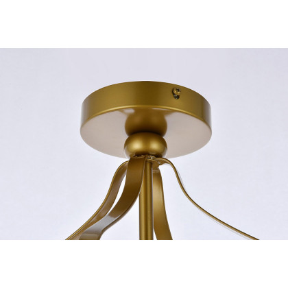 Elegant Janet 1 Light Flush Mount - Brass (LD7069F10BR)