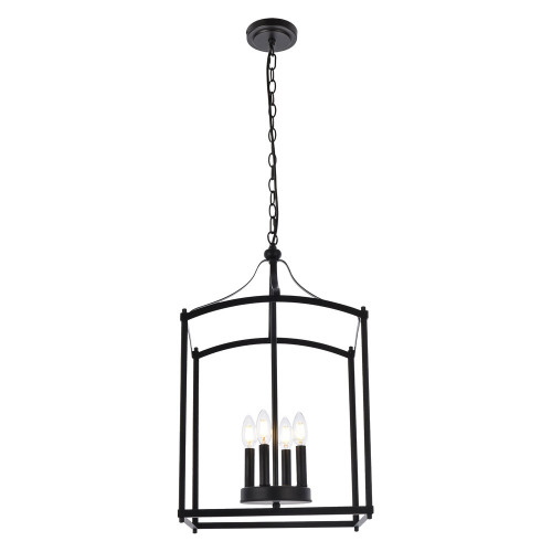Elegant Janet 4 Lights Pendant - Black (LD7070D15BK)