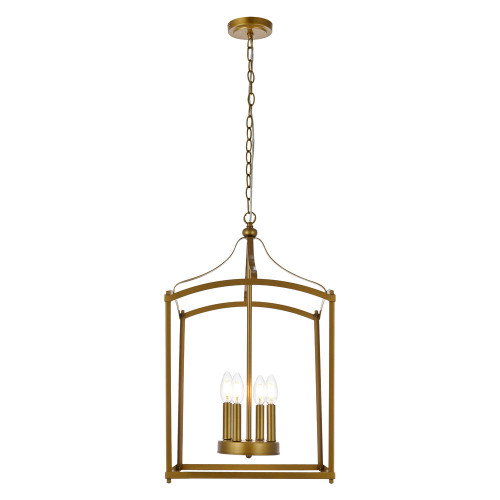 Elegant Janet 4 Lights Pendant - Brass (LD7070D15BR)