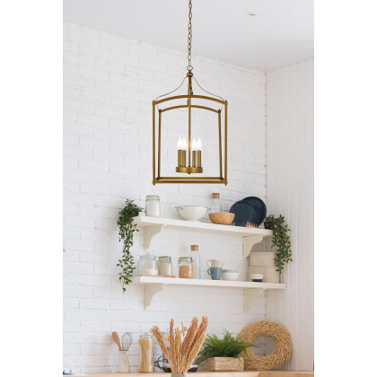 Elegant Janet 4 Lights Pendant - Brass (LD7070D15BR)