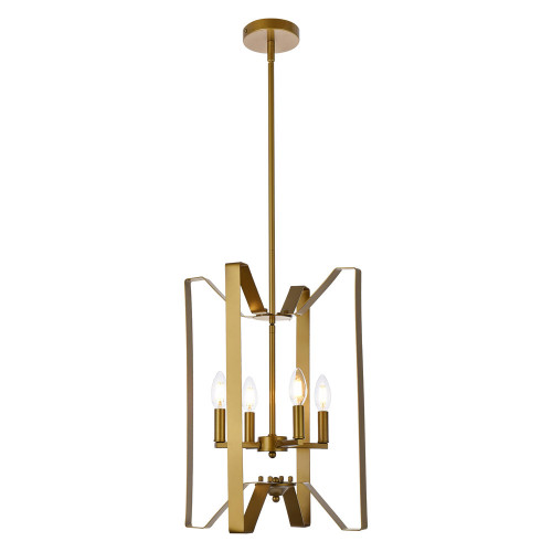 Elegant Hoffman 4 Lights Pendant - Brass (LD7072D14BR)